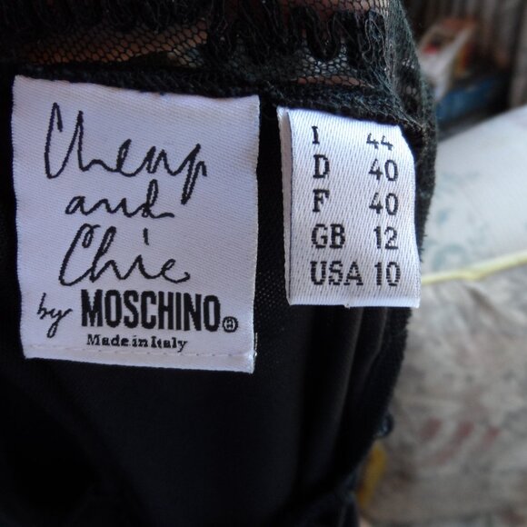 Moschino Cheapandchic Black SHeath Dress with/Embroidery Detail Size 10 - Picture 16 of 16